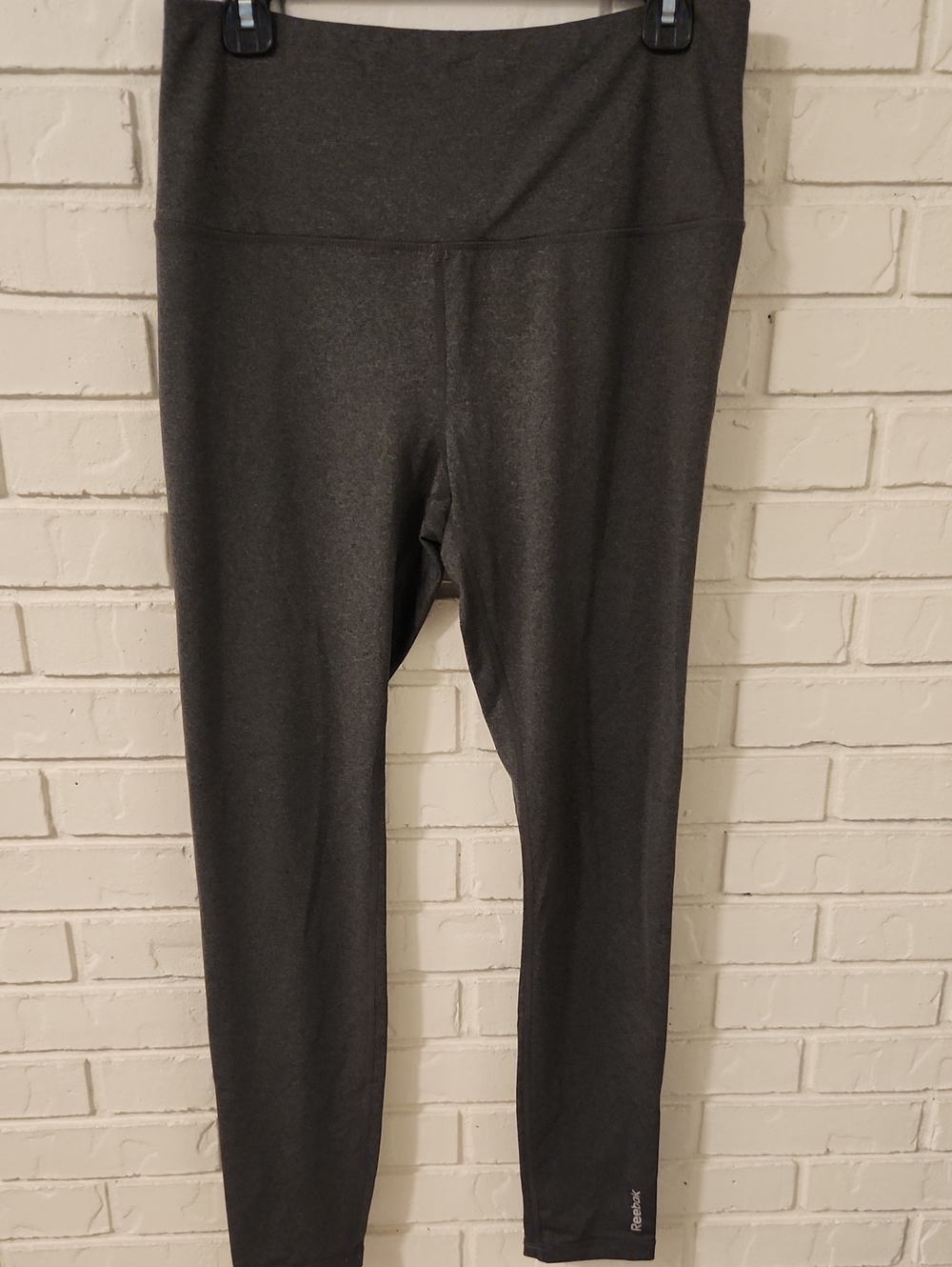 Reebok High-Waist Charcoal Gray Active Leggings LARGE LONG